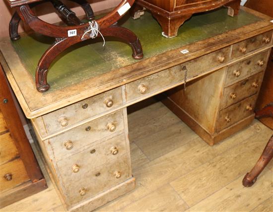 A Victorian burr walnut desk, W.139cm